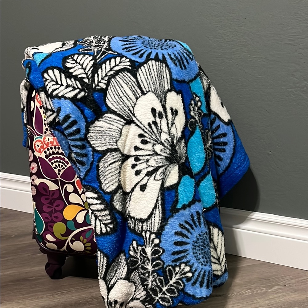 Vera Bradley Blue and White Floral Throw Blanket
